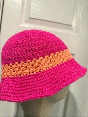 Handmade Crochet Bucket Hat 100% Cotton Lightweight Packable Festival Boho Beach